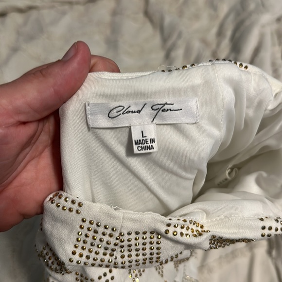 Gold checkered shorts worn once - Picture 2 of 3